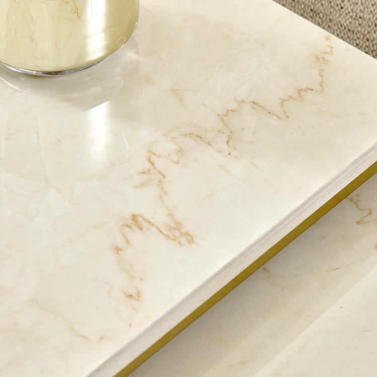 Tori Marble Top Nest of 2 Tables - Beige