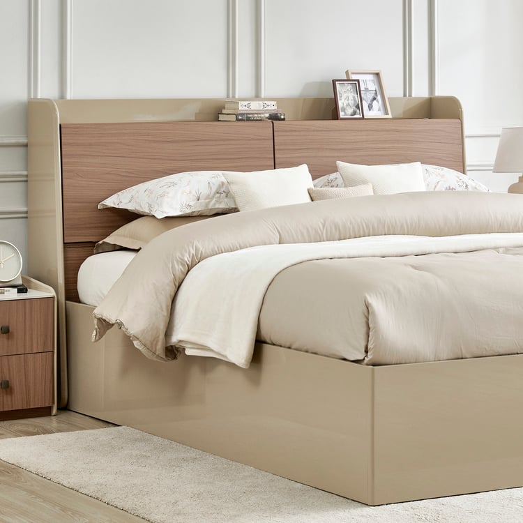 Ivy Willa King Bed with Hydraulic Storage - Walnut