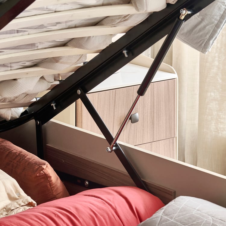 Ivy Willa King Bed with Hydraulic Storage - Walnut