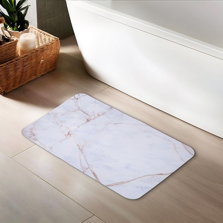 Bask Marble Print Anti-Slip Bath Mat - 58x38cm