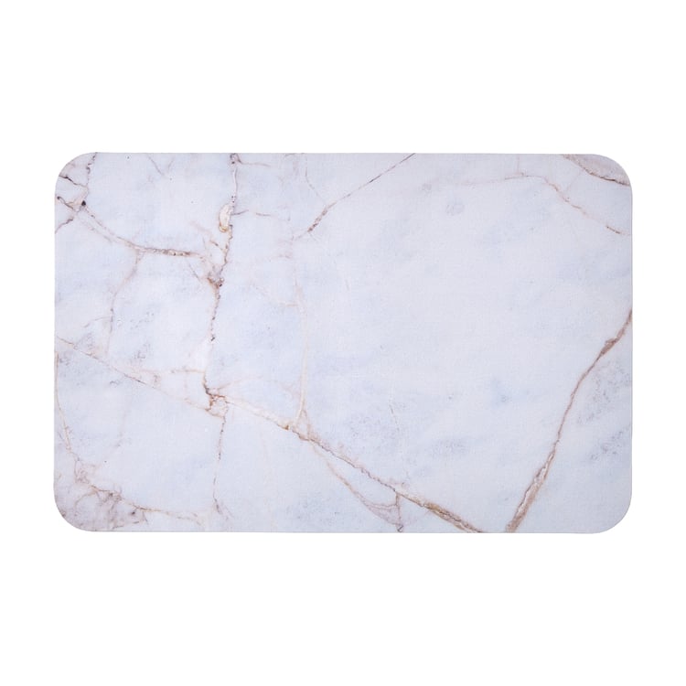 Bask Marble Print Anti-Slip Bath Mat - 58x38cm