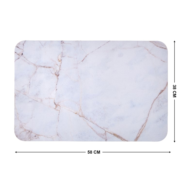 Bask Marble Print Anti-Slip Bath Mat - 58x38cm