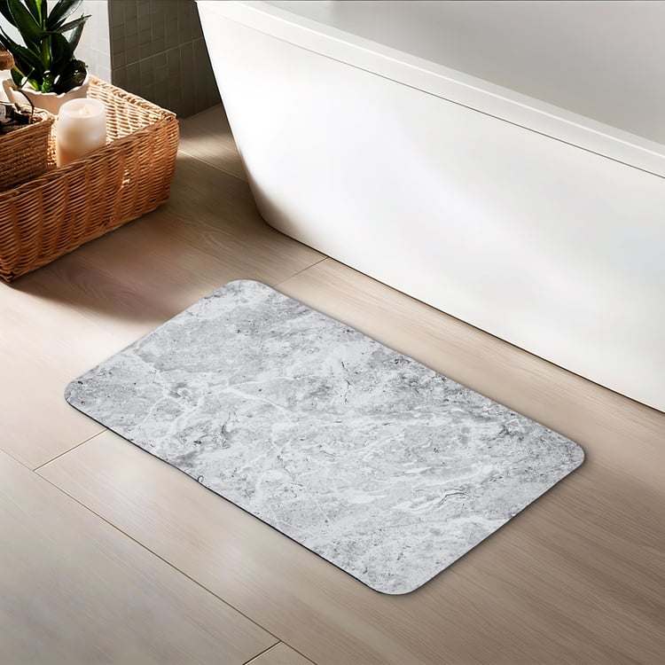 Bask Marble Print Anti-Slip Bath Mat - 58x38cm