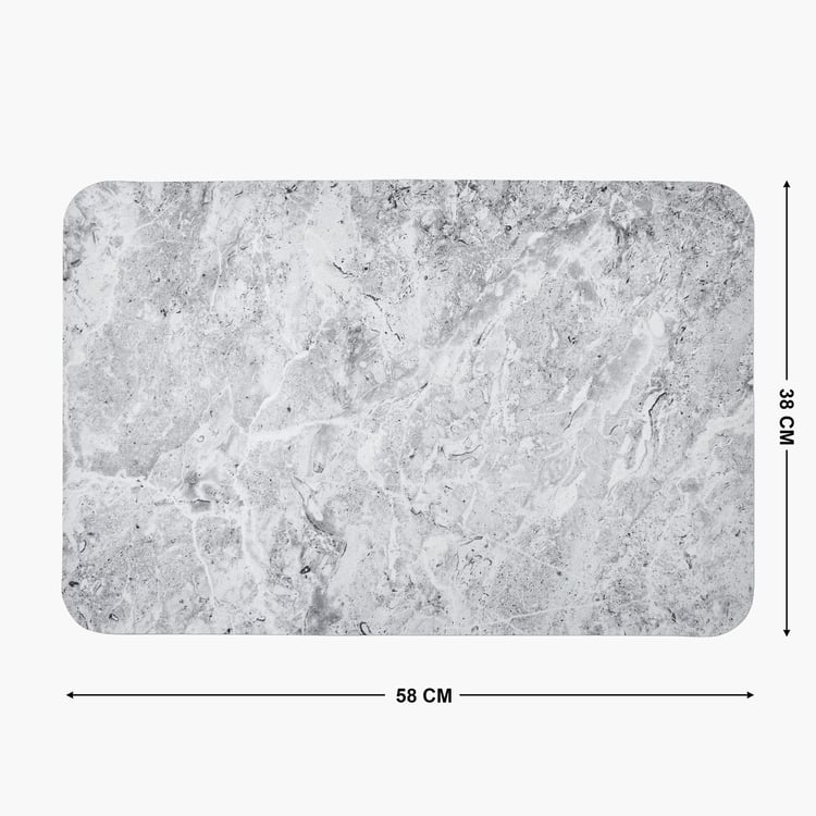 Bask Marble Print Anti-Slip Bath Mat - 58x38cm