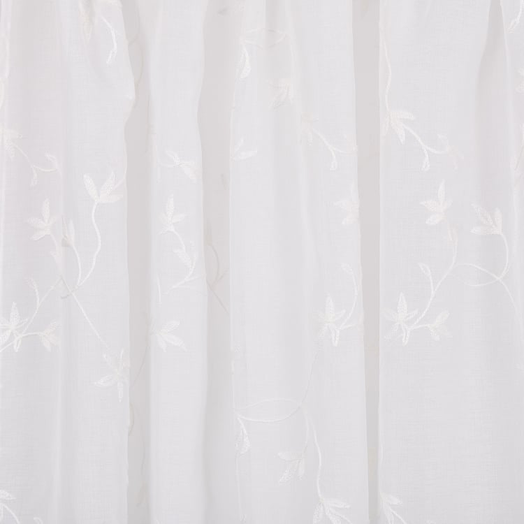 Amaira Embroidered Set of 2 Sheer Door Curtains - 8.8ft (270cm)