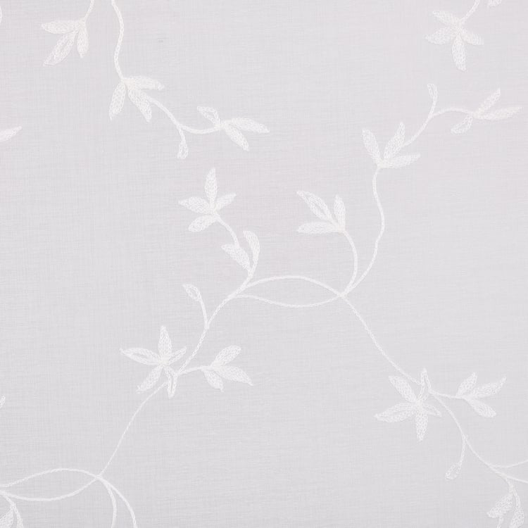 Amaira Embroidered Set of 2 Sheer Door Curtains - 8.8ft (270cm)