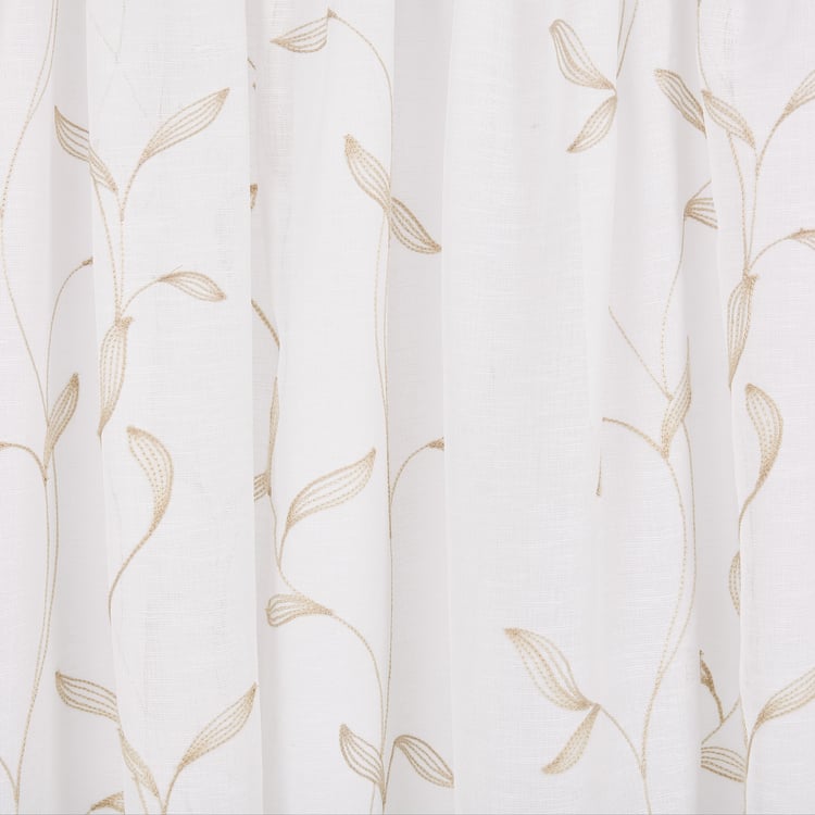 Amaira Embroidered Set of 2 Sheer Door Curtains - 8.8ft (270cm)