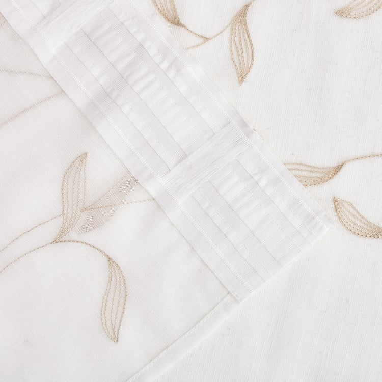 Amaira Embroidered Set of 2 Sheer Door Curtains - 8.8ft (270cm)