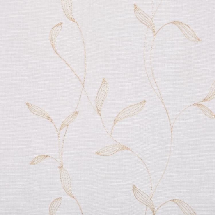 Amaira Embroidered Set of 2 Sheer Door Curtains - 8.8ft (270cm)