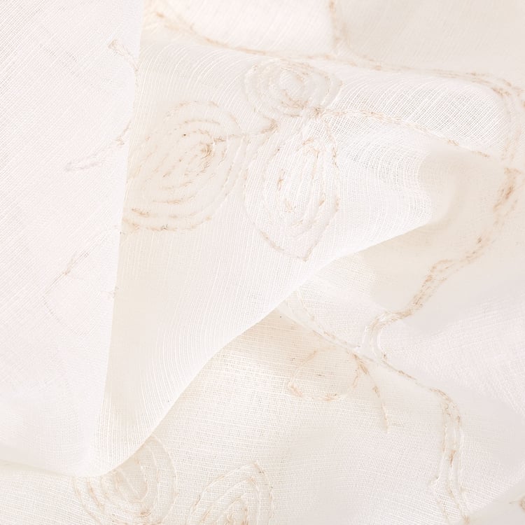 Amaira Embroidered Set of 2 Sheer Door Curtains - 8.8ft (270cm)
