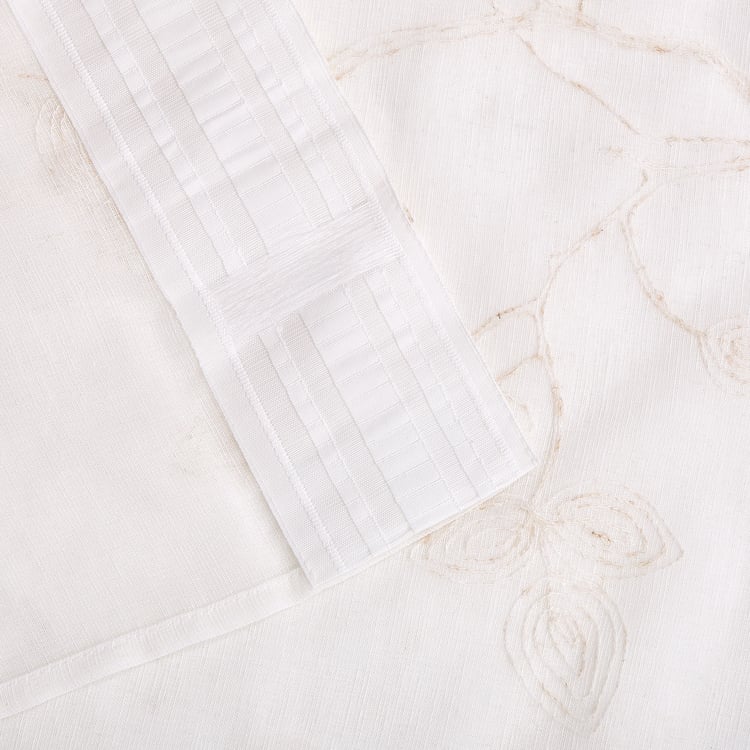 Amaira Embroidered Set of 2 Sheer Door Curtains - 8.8ft (270cm)