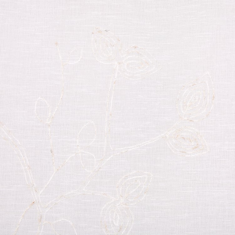 Amaira Embroidered Set of 2 Sheer Door Curtains - 8.8ft (270cm)
