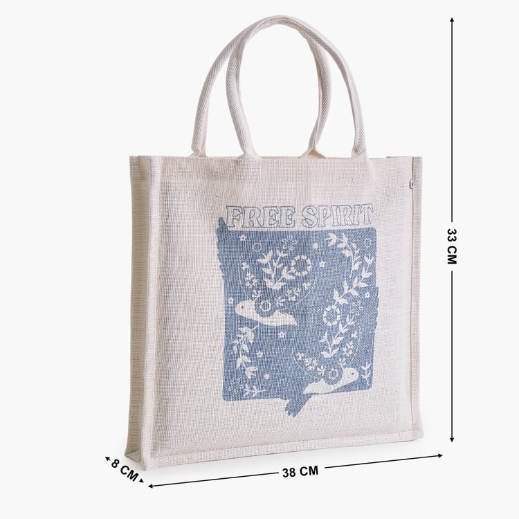 Minerals Freespirit Jute Printed Tote Bag