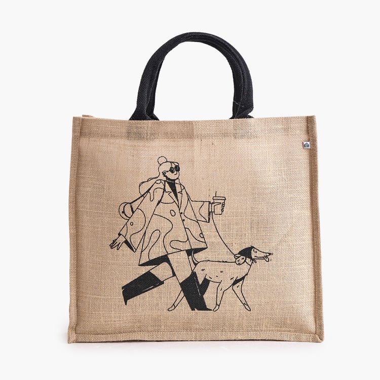 Minerals Jute Printed Tote Bag