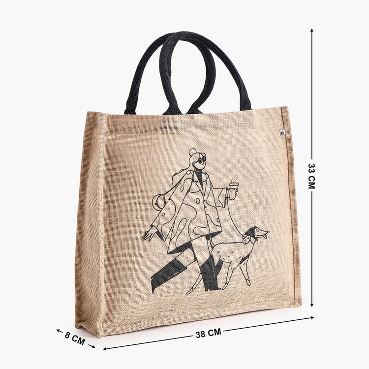 Minerals Jute Printed Tote Bag