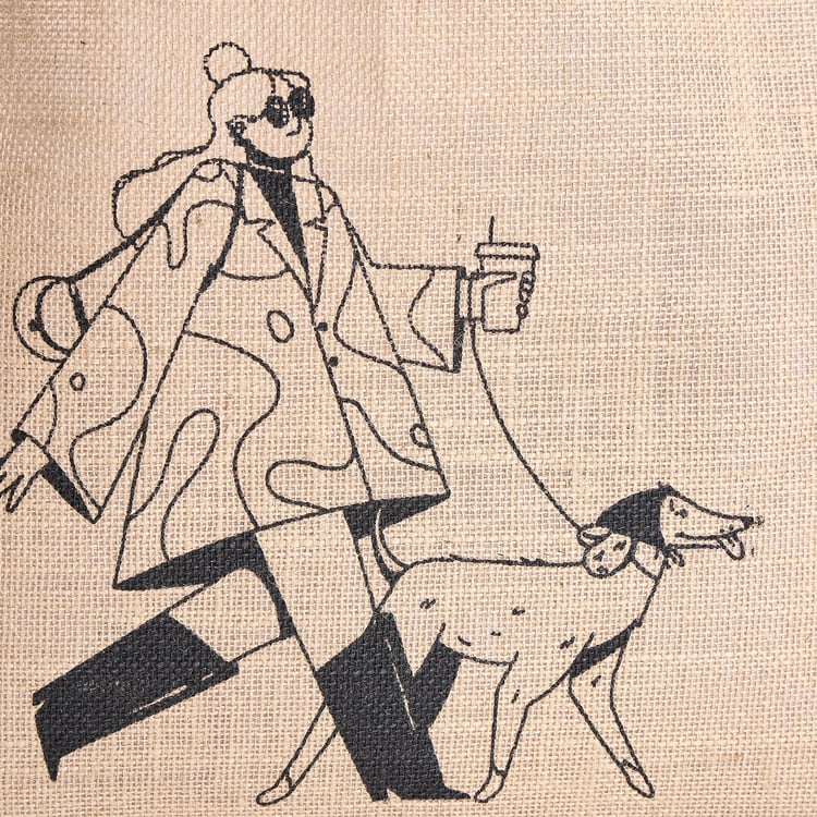 Minerals Jute Printed Tote Bag