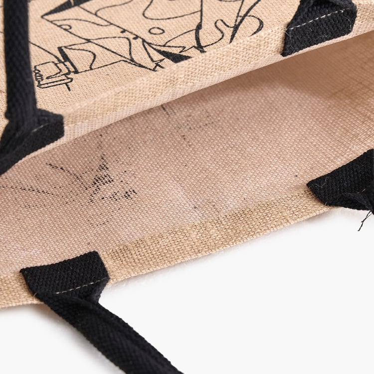 Minerals Jute Printed Tote Bag