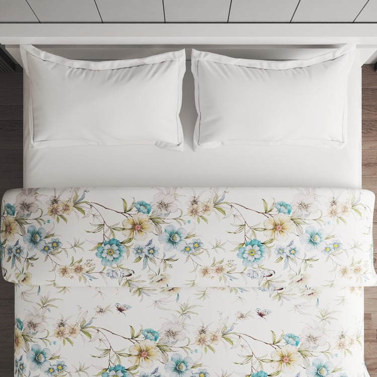 Pristine Luxe Tencel Floral Print Double Duvet Cover