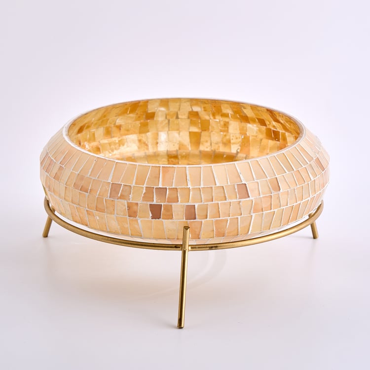 Austin Mosaic Metal Decor Bowl with Stand