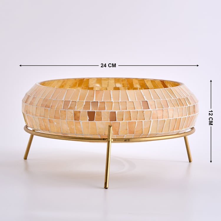 Austin Mosaic Metal Decor Bowl with Stand