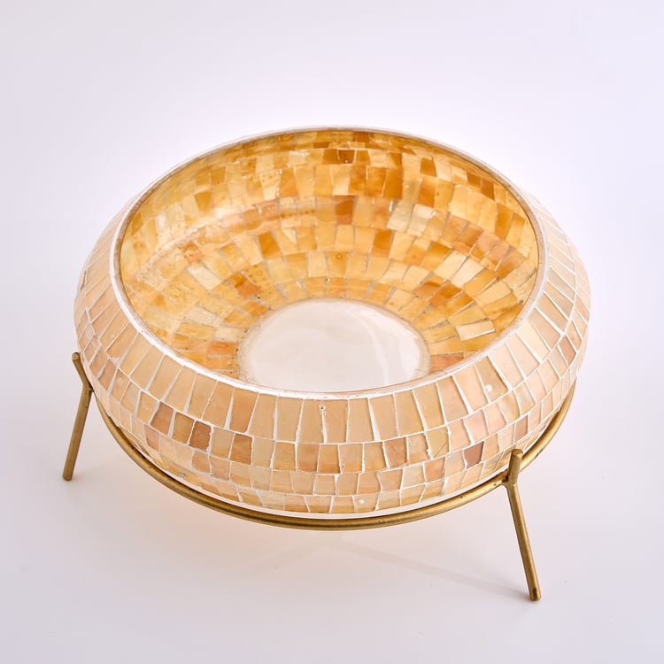 Austin Mosaic Metal Decor Bowl with Stand