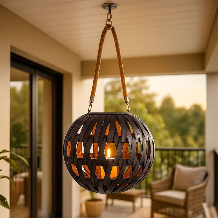 LUXE HOME Bamboo Woven Hanging Lantern