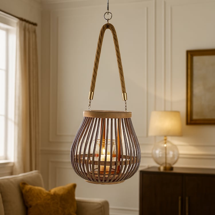 LUXE HOME Bamboo Hanging Lantern