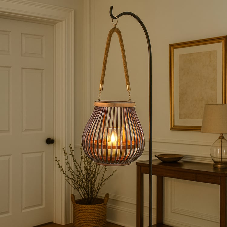 LUXE HOME Bamboo Hanging Lantern