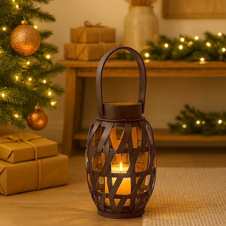 LUXE HOME Bamboo Woven Lantern