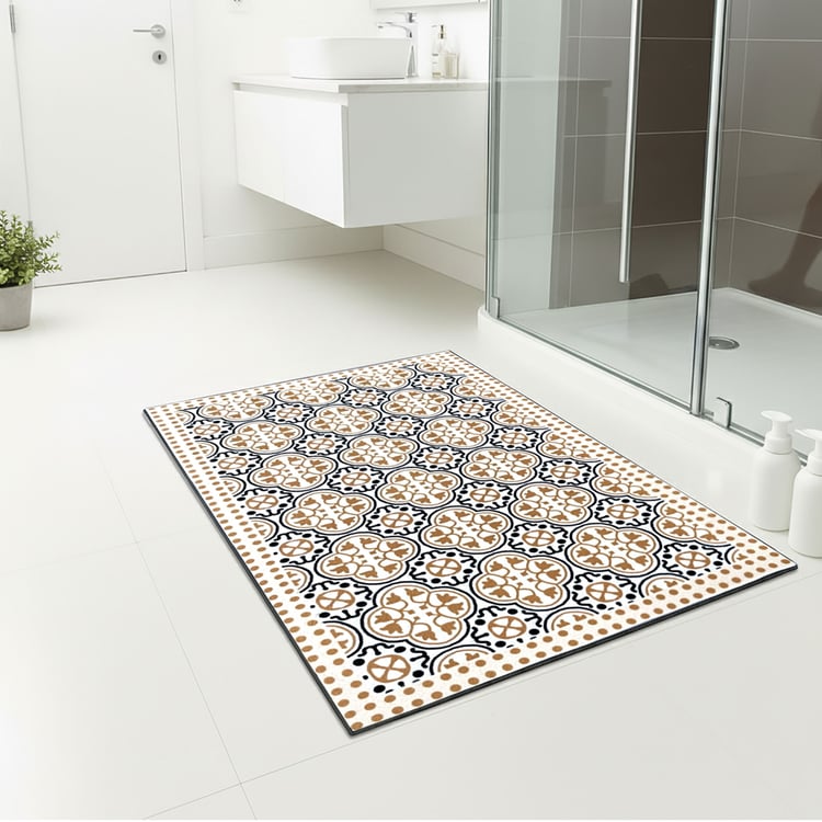 LUXE HOME Rubber Printed Anti-Slip Bath Mat - 58.4x35.5cm