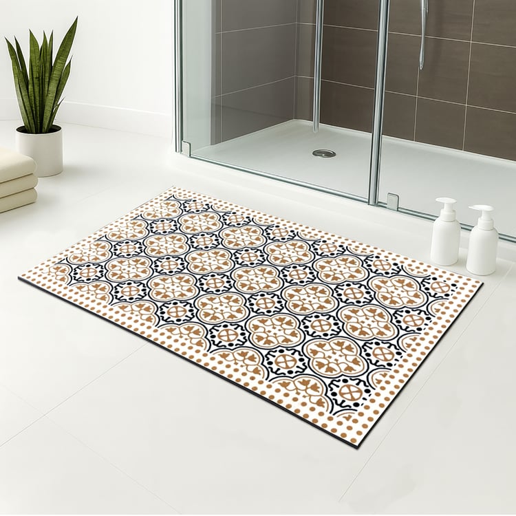 LUXE HOME Rubber Printed Anti-Slip Bath Mat - 58.4x35.5cm