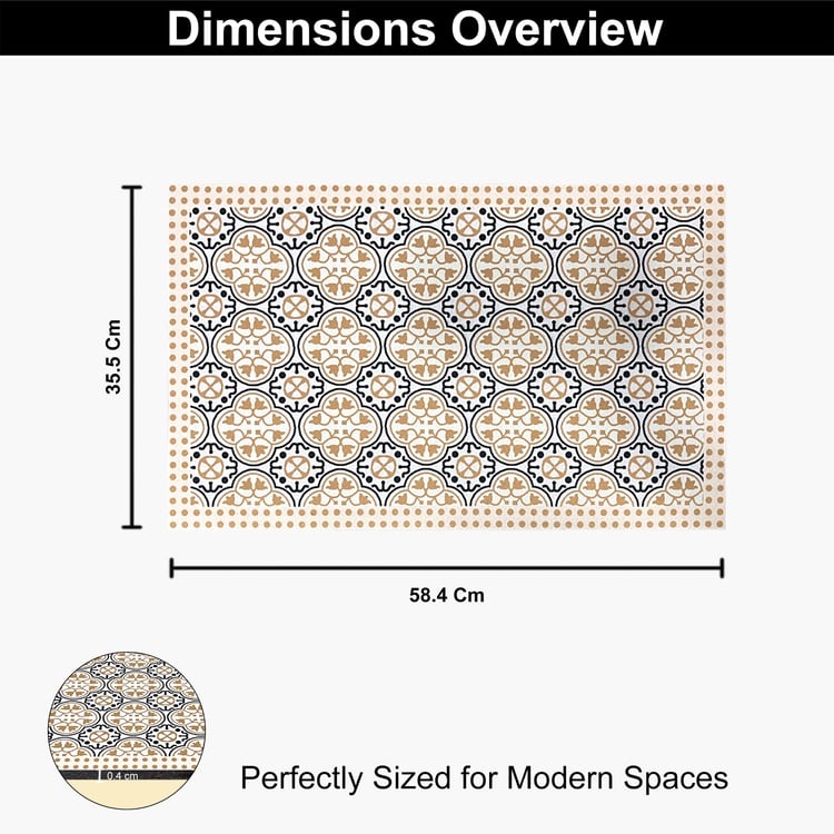 LUXE HOME Rubber Printed Anti-Slip Bath Mat - 58.4x35.5cm