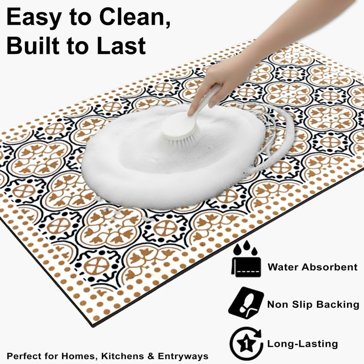 LUXE HOME Rubber Printed Anti-Slip Bath Mat - 58.4x35.5cm