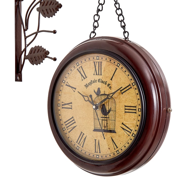Corsica Casablanca Metal Bird Station Clock - 33.5x9x46cm