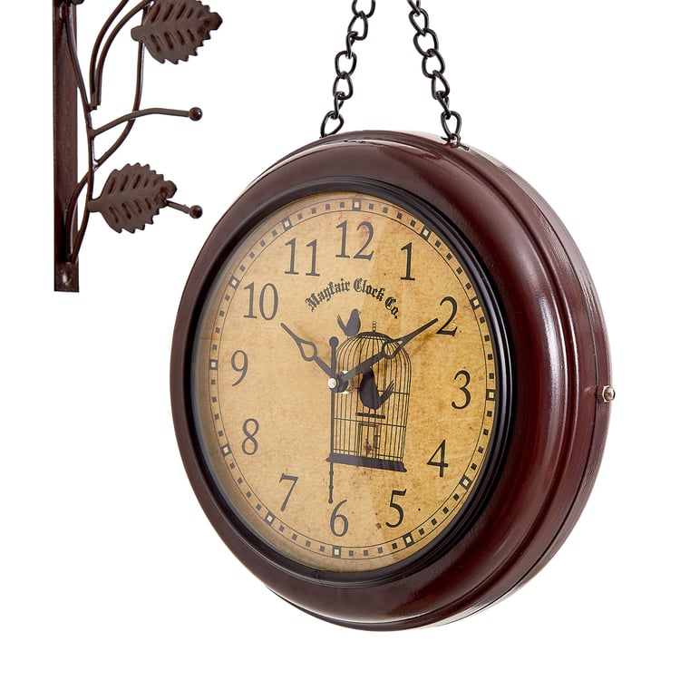 Corsica Casablanca Metal Bird Station Clock - 33.5x9x46cm