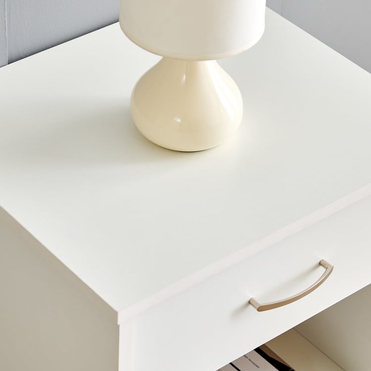 Helios Alton NXT Arvis Bedside Table with Drawer - White