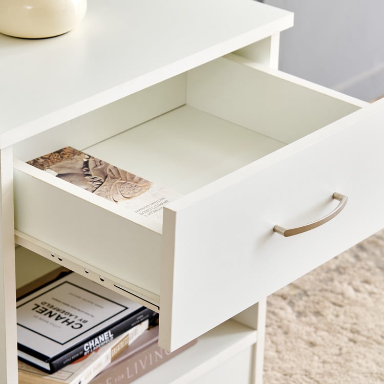 Helios Alton NXT Arvis Bedside Table with Drawer - White