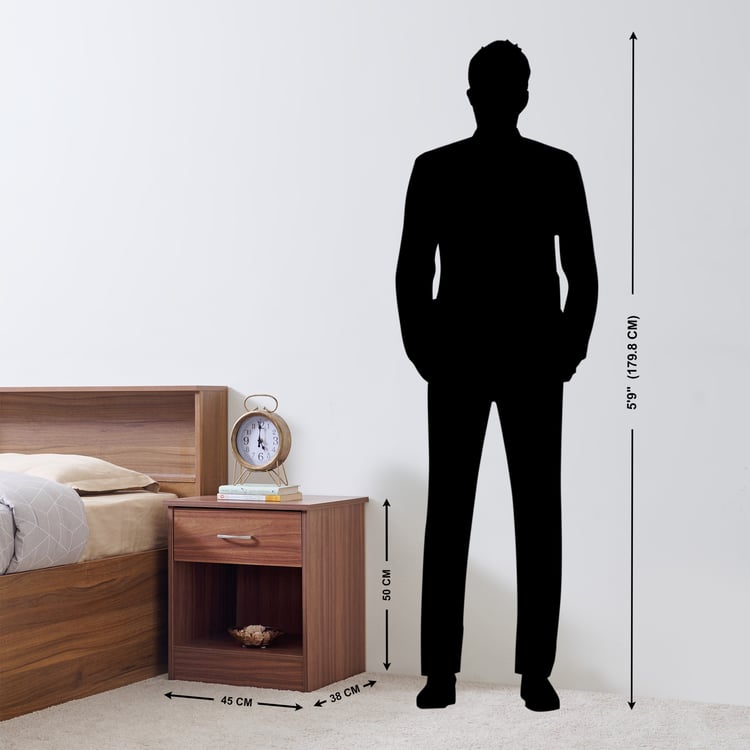Helios Alton NXT Arvis Bedside Table with Drawer - Walnut