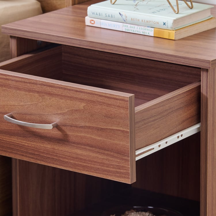 Helios Alton NXT Arvis Bedside Table with Drawer - Walnut