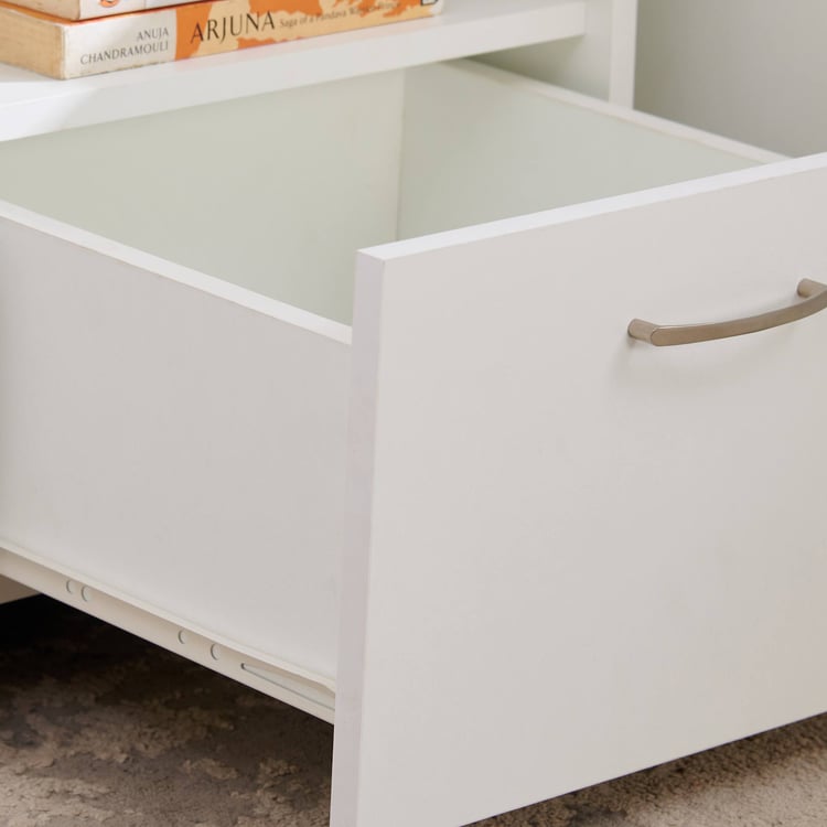 Helios Alton NXT Bedside Table with Drawer - White