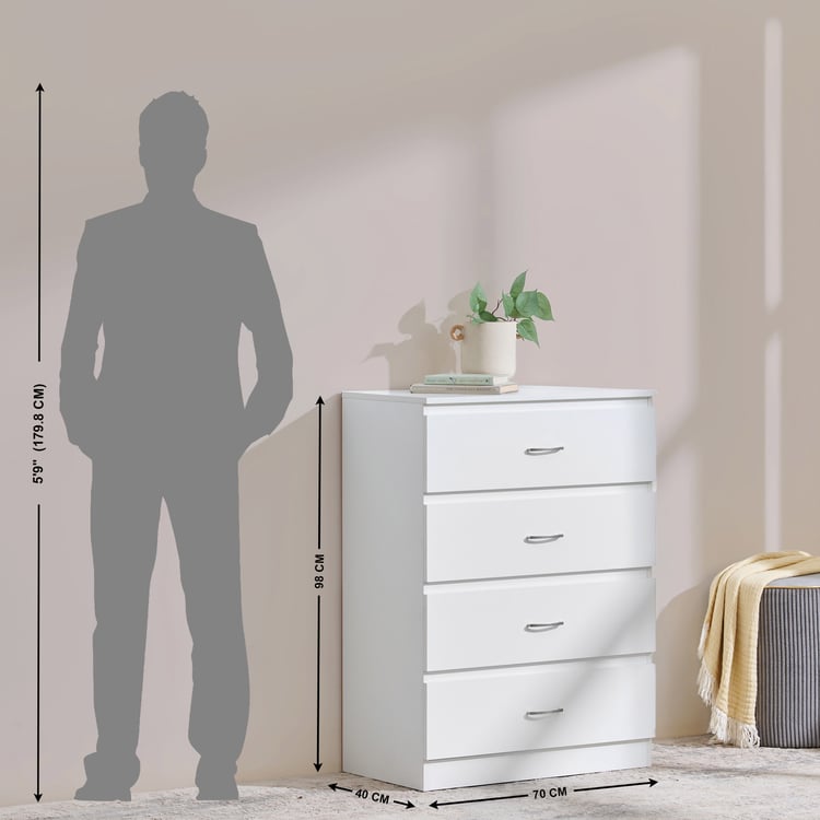 Helios Alton NXT Chest of 4 Drawers - White