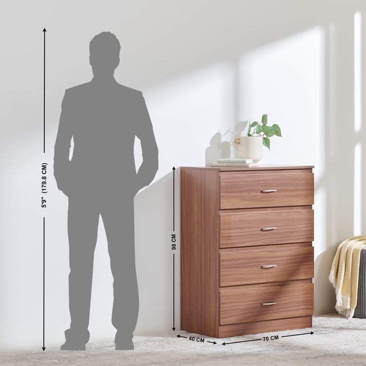 Helios Alton NXT Chest of 4 Drawers - Walnut