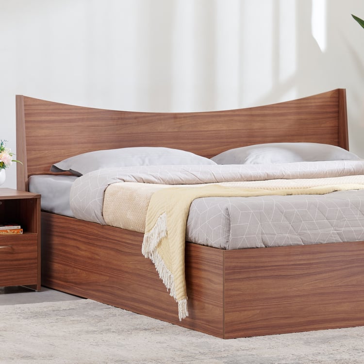 Helios Alton NXT King Bed with Box Storage - Walnut