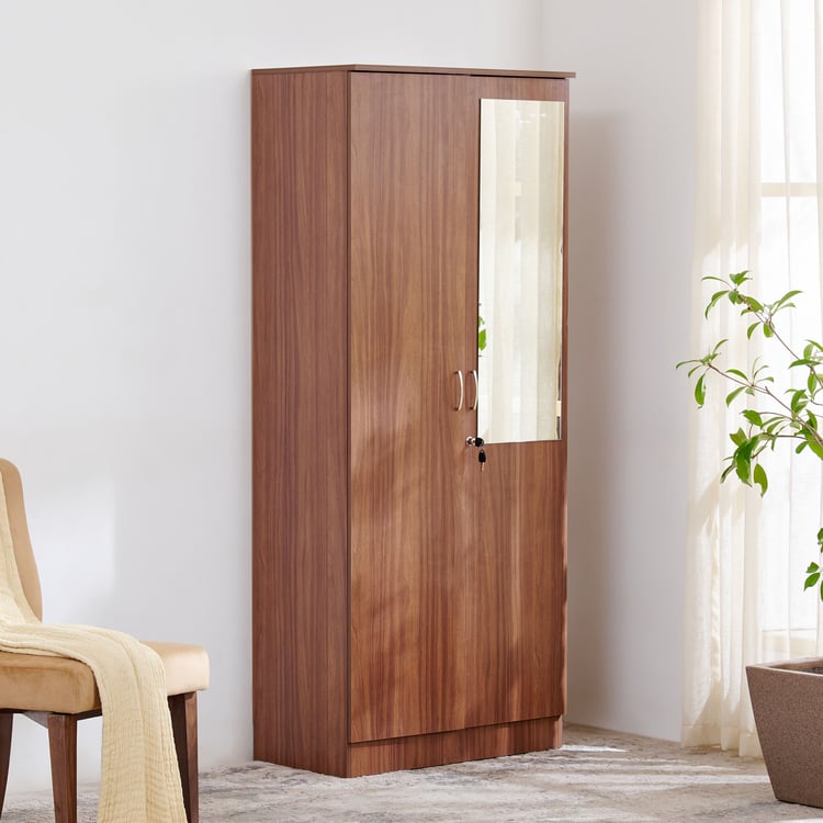 Helios Alton NXT 2-Door Wardrobe with Mirror - Walnut