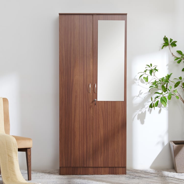 Helios Alton NXT 2-Door Wardrobe with Mirror - Walnut