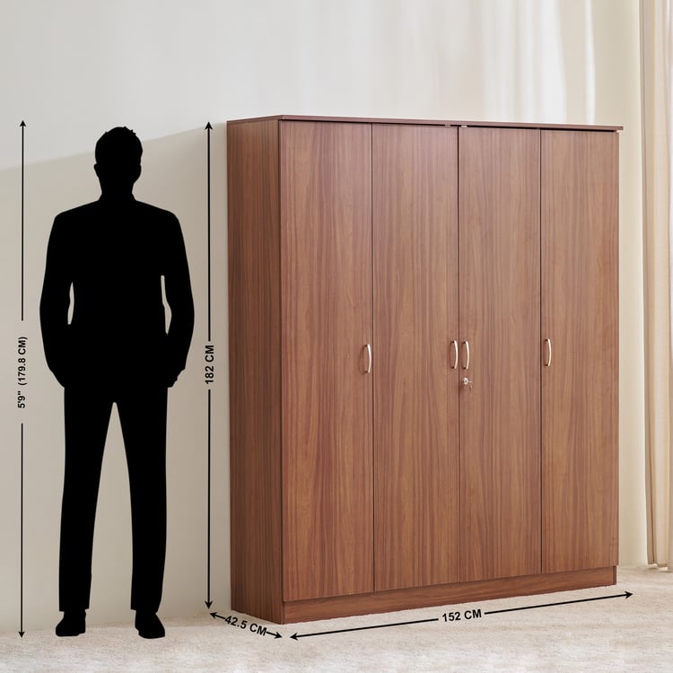 Helios Alton NXT 4-Door Wardrobe - Walnut