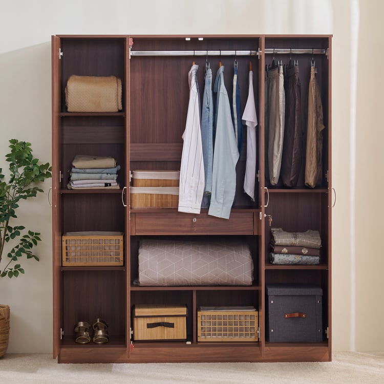 Helios Alton NXT 4-Door Wardrobe - Walnut
