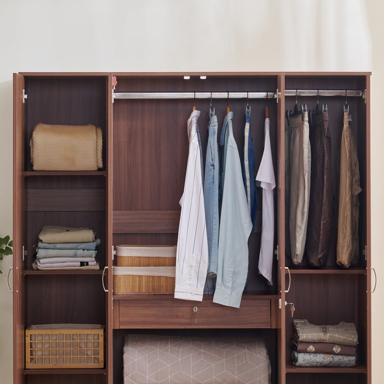 Helios Alton NXT 4-Door Wardrobe - Walnut