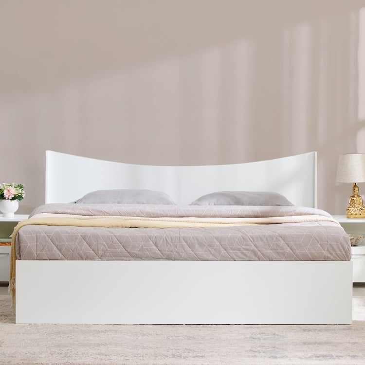 Helios Alton NXT King Bed with Box Storage - White