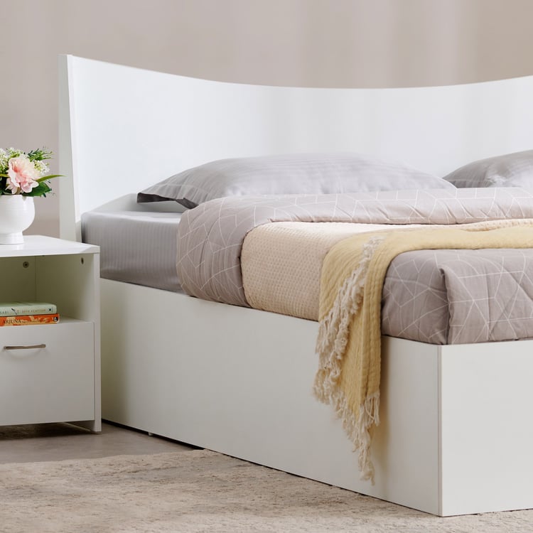Helios Alton NXT King Bed with Box Storage - White